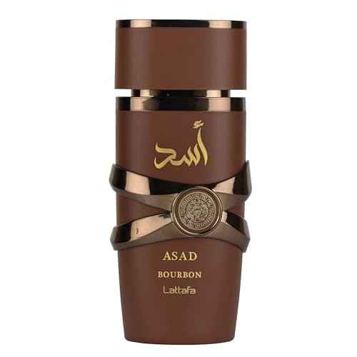 Lattafa Asad Bourbon for Unisex Eau de Parfum Spray, 3.4 Ounce / 100 ml