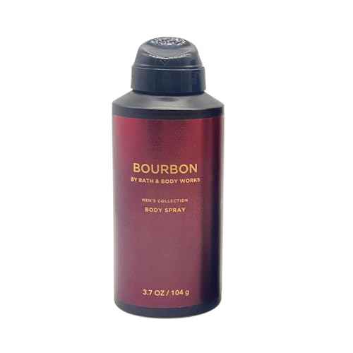 Bath and Body Works Men's Collection Deodorizing Body Spray - Mahogany Teakwood, Graphite, and Bourbon 3.7oz each 3-piece Gift Set with a Red Bow for Holidays