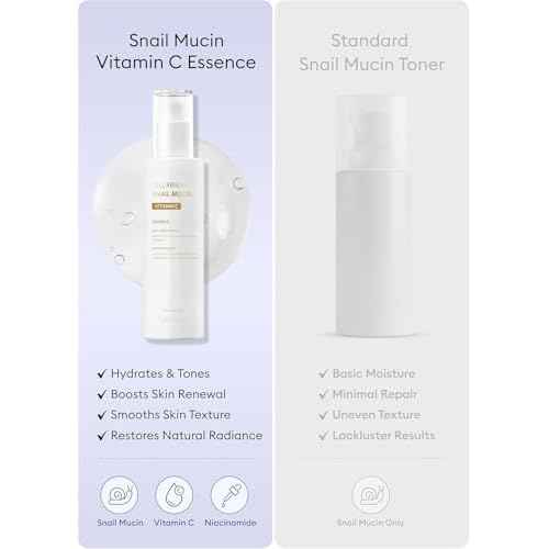 MISSHA Cell Renew Snail Mucin Vitamin C Essence Serum 3.38 Fl oz - Hydrating Korean Skincare for Glass Skin, Snail Mucin Serum for Improved Skin Texture & Complexion