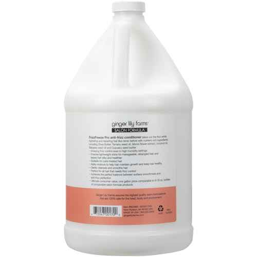 Ginger Lily Farms Salon Formula FrizzFreeze Pro Anti-Frizz Conditioner for Frizzy Hair, 100% Vegan & Cruelty-Free, 1 Gallon (128 fl oz) Refill