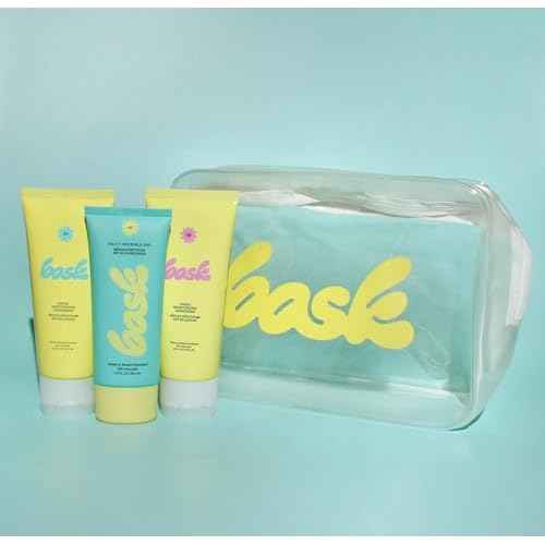 Bask Sunscreen Carry-on Kit: Travel Size Gift Set Bundle with Beach and Travel Pouch | SPF 30 & 50 Sheer Moisturizing Lotion, Daily Invisible Gel SPF 40 Face Sunscreen, & Convenient Travel Pouch