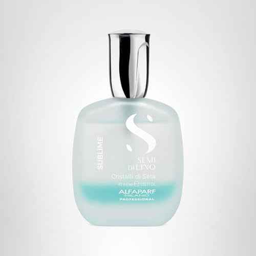Alfaparf Milano Semi Di Lino Sublime Cristalli Di Seta - Finishing + Smoothing Serum for Fine Hair - Nourishing Hair Oil to Protect & Add Shine - Professional Hair Care (1.52 oz / 45 ml)
