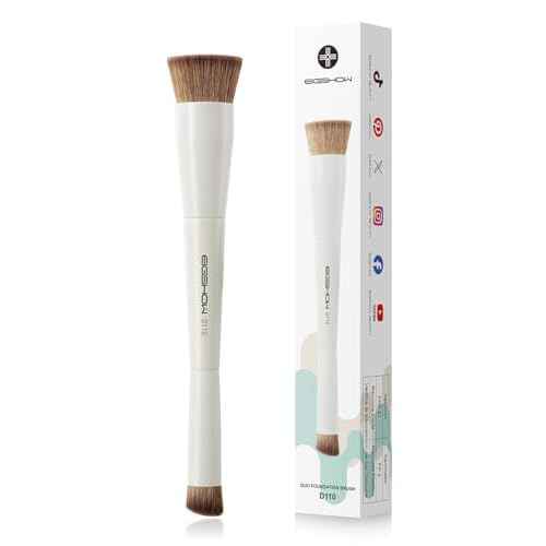 EIGSHOW Foundation and Concealer Brush, Dual Ended Makeup Brush For Flawless Foundation Coverage, Under Eye Concealer, Vegan & Cruelty-free (D110-Beige)