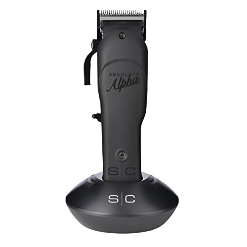 StyleCraft Absolute Alpha Professional Modular Cordless Hair Clipper, 3 Modular Lids, Black Diamond Carbon Faper Blade, USB, Charging Stand
