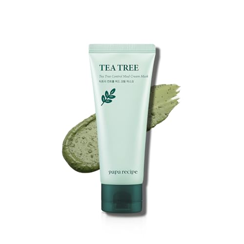 Papa Recipe Tea Tree Mud Mask ? Kaolin & Bentonite Clay for Pore Care & Oil Control ? Red Bean Exfoliation & Soothing Formula ? Korean Skincare