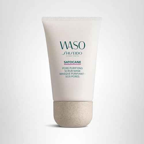 Shiseido Waso SATOCANE Pore Purifying Scrub Mask - 3.3 oz - Mineral Clay Face Mask - Gently Exfoliates & Visibly Minimizes Pores & Blackheads - Vegan, Fragrance Free & Non-Comedogenic