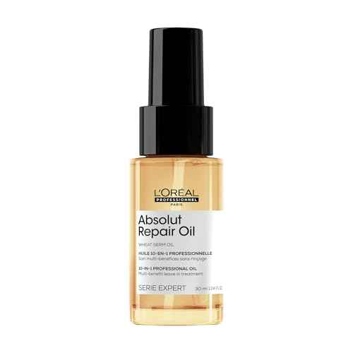 L'Oreal Professionnel Paris Absolut Repair 10-in-1 Oil - Nourishing Multi-Benefit Hair Oil For Dry & Damaged Hair, Repairs Damage Repair & Provides Shine
