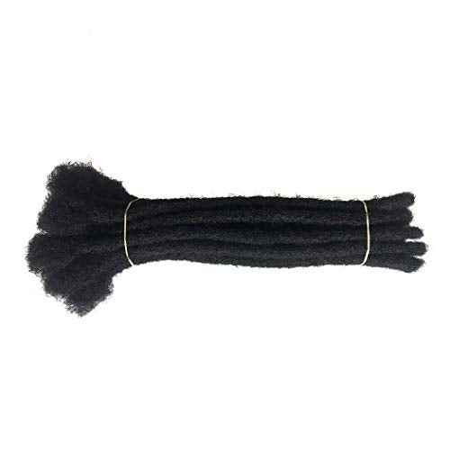 Human Hair Dreadlocks Extension Handmade Locs Large Size(diameter 0.8cm) 8inch 60 Strands/pack Natural Black #1B