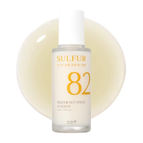 Sulfur Hot Spring Water 82% Soothing Serum with Ceramide, Panthenol, Hyaluronic acid, Hydrating, Glass skin, Non comedogenic, for Dry Skin, Acne-Prone, Korean Skin Care (1.79 fl.oz. 53ml)