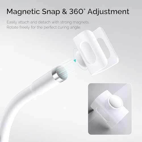 L'UGX Magnetic Handheld uv Light for Gel Nails Stand ? 360¡Æ Rotating Iron Base Holder, Strong Magnetic Mount for Gel Nail Dryer Pen,Detachable Support for Manicure Table or Salon Use