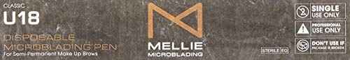Mellie Microblading PACK OF 5 - U18 .18mm Disposable Microblading Pen with Pigment Sponge For Professionals Supplies