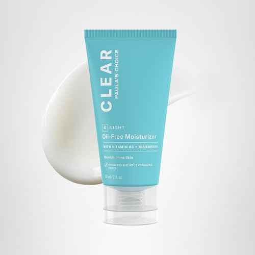 Paula's Choice CLEAR Oil-Free Face Moisturizer, Lightweight Facial Cream for Acne-Prone Skin, Hyaluronic Acid, Pore-Minimizing Niacinamide, Soothing Antioxidants, Calms Redness, Fragrance- Free