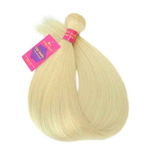 613 Straight Bundles Human Hair 16 18 20 Inch Blonde Bundle Human Hair 3 Bundles 14A Grade 100% Unprocessed Brazilian Virgin Raw Hair Weave Extensions for women 100g