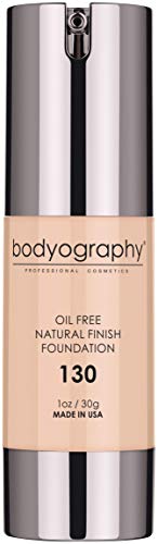 BODYOGRAPHY - NATURAL FINISH Foundation (Light #130): Oil-Free Anti-Aging Salon Natural Finish w/ Vitamin E, C, Antioxidants | Vegan, Gluten-Free, Paraben-Free