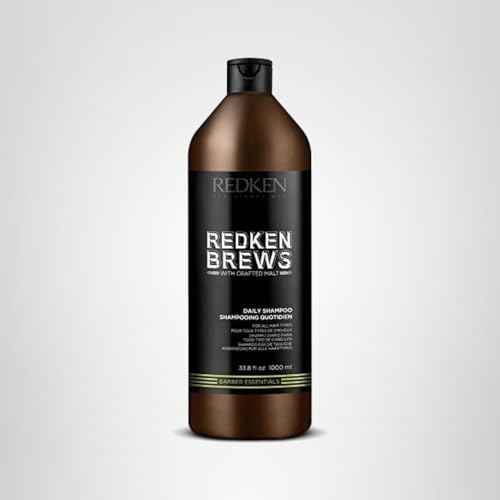 Redken Brews Daily Shampoo For Men - Lightweight Hydrating Cleanser For All Men's Hair Types, Adds Moisture and Shine to Dry Hair, 33.8 Fl Oz