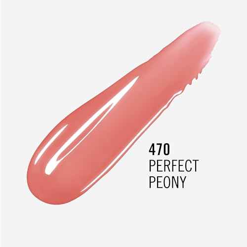 Rimmel London Stay Glossy, 470 Perfect Peony, Lip Gloss, Non-Sticky, Color and Shine, Up To 6-Hour Wear, Precise Applicator, 0.18oz