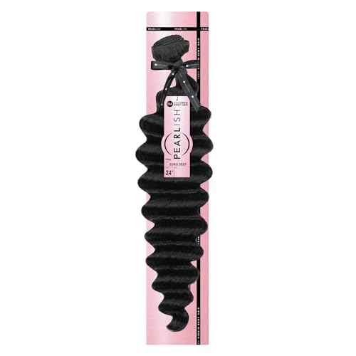 Sensationnel Pearlish bundle human hair - euro deep deep pearl conditioned 15a soft remy beauty supply sew in or glue on bundles (22 Inch, NATURAL/BLACK)
