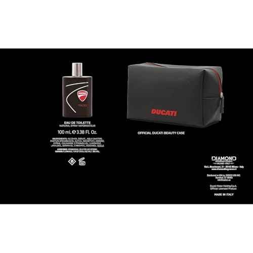 Ducati 1926 Aromatic Fougere Cologne for Men - 3.4 oz, Body Spray with Bergamot and Cedar Fragrance Notes, Long-Lasting Perfume for Men with Pouch - 2 pc Gift Set
