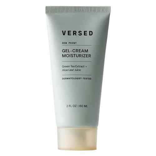 Versed Dew Point Gel Moisturizer For Face - Antioxidant-Rich Gel Cream with Green Tea Extract + Aloe Leaf Juice - Fast Absorbing, Non-Greasy Hybrid Facial Cream for Dry Skin, Vegan (2 fl oz)