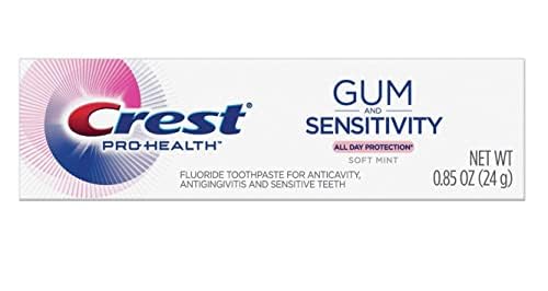 Crest Pro Health Gum and Sensitivity Toothpaste for Sensitive Teeth, Soft Mint, Travel Size 0.85 oz (24g) - Pack of 6