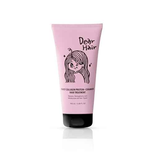Daily Collagen Protein Ceramide Hair Treatment for Dry, Damaged Hair, Bond Repair Deep Conditioning Mask with Hydrolyzed Collagen & Pea Protein, 3.3fl.oz | 100ml