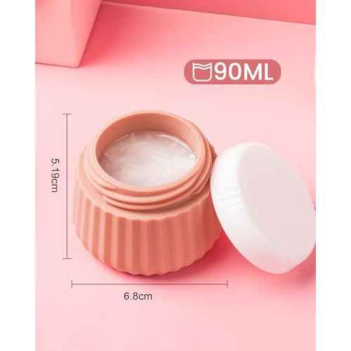 Travel Containers for Toiletries 4 Pack, TSA Approved Travel Size Toiletries, Travel Size Containers, With Clear Bag Leak Proof Silicone Jars, Travel Essentials Creams Jars Carrying Small Items