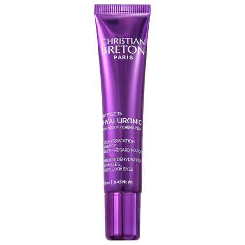 Christian BRETON Intense 3X Hyaluronic Eye Cream - Deeply Hydrating Under Eye Cream with Hyaluronic Acid - Shea Butter & Superfruits - Ophthalmologist Tested, Made in France - 10 ml / 0.45 oz