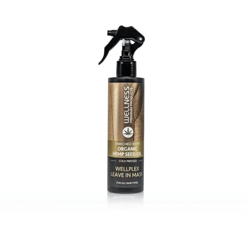 Wellness Premium Product Wellplex Hemp-Infused Leave-In Mask Spray for Damage Control | Enriched with organic cold-pressed hemp seed oil