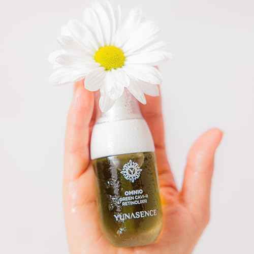 YUNASENCE OMNIO Green Cavi-R Retinolixir, w/3% Bakuchiol, Marula, Vitamin C, Chaga Mushroom. Anti Aging, Antiwrinkle.