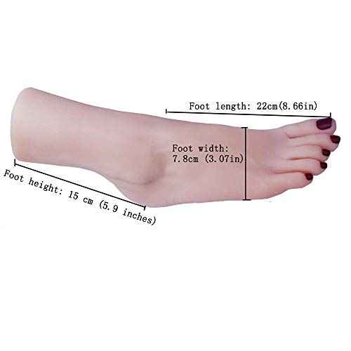 1 Pair of Silicone Female Model Life Size feet with Sketch Nail Art Practice Jewelry Shoes Socks Display Stand