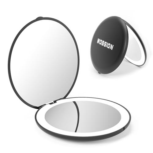 wobsion 10X Magnifying Tabletop Mirror, 4 Inch Round, Glass, ABS