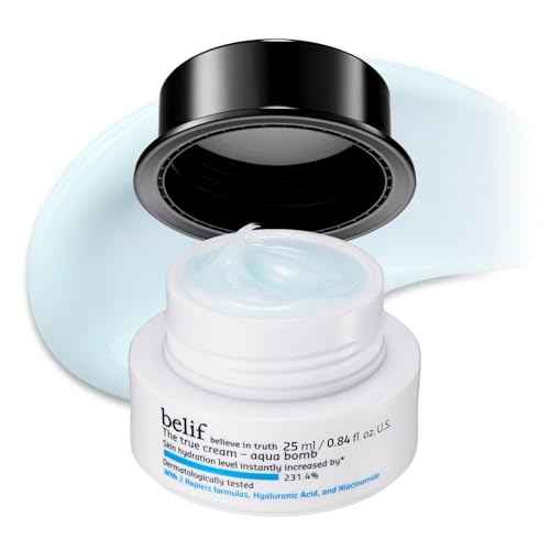 belif Aqua Bomb ? Daily Niacinamide Hydrating Moisturizer, Lightweight Plumping Facial Cream with Hyaluronic Acid & Squalane, Cooling Effect, Anti-Aging Korean Skincare, 0.84 fl oz (25ml)