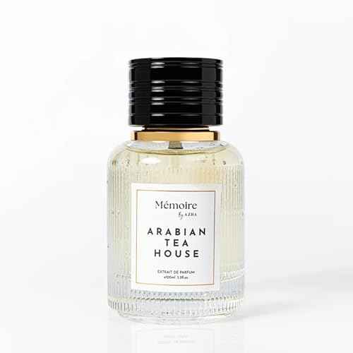 Azha Arabian Tea House Long Lasting Arabian Perfumes for Women ? Extrait De Parfum 100 ML (3.4 OZ) - Elegant Ladies Perfume with Saffron, Jasmine and Vanilla Notes - Elegant Gift for Women