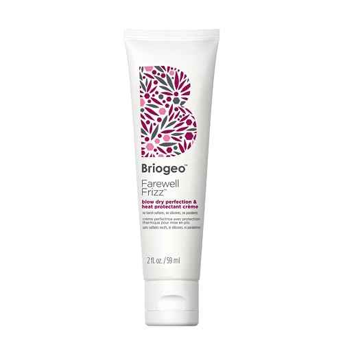 Briogeo Farewell Frizz Blow Dry Perfection & Heat Protectant Cr?me, Anti Frizz Hair Cream with Argan Oil for Styling, Silicone-free, Heat Protectant, Smooths Hair, Vegan, Cruelty-Free
