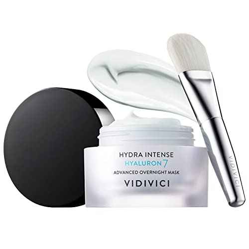 VIDIVICI Hydra Intense Hyaluron7 Advanced Overnight Mask ? Long Lasting Moisturizing Face Sleeping Mask with Hyaluronic Acid - Included Luxurious Brush 1.69 oz.
