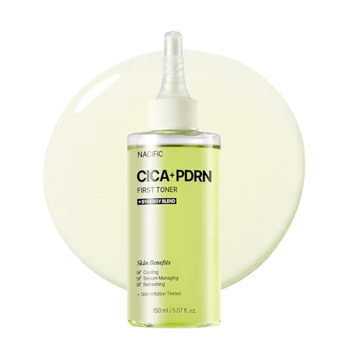 NACIFIC CICA PDRN First Toner 5.07 fl oz 150ml, Centella Asiatica & PDRN for Sensitive Skin, Cooling Spot Toner, Balancing & Soothing Korean Skincare, Stocking Stuffers, Christmas Gifts for Women