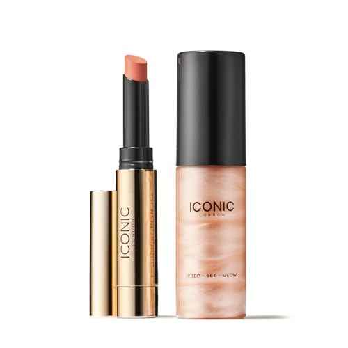 ICONIC LONDON Makeup Set for Natural Glow and Radiant Highlight, Perfect for Stocking Stuffers, Travel-Friendly, Cruelty-Free, Vegan Makeup