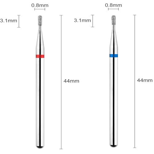 Acycoin2A 2pcs Round Tapered Cuticle Clean Nail Drill Bit (I)