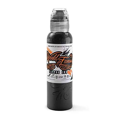 World Famous Tattoo Ink - Rocker Black Tattoo Ink - Professional Tattoo Ink & Tattoo Supplies - Skin-Safe Permanent Tattooing in Bold, Black Shade - Vegan & Non-Toxic (4 oz)