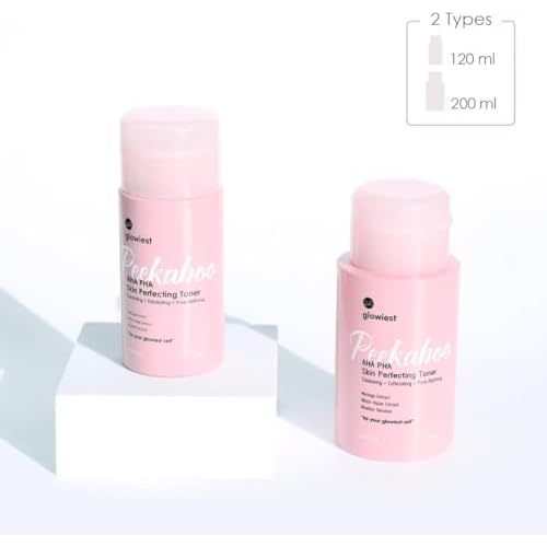 glowiest AHA PHA Skin Perfecting Peekaboo Toner - K-Beauty Face Toner, Exfoliating Treatment, Blemishes, Niacinamide, Pore Refining, Hydrating l Witch Hazel (Small)