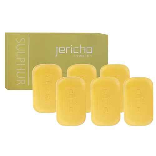 Jericho Dead Sea Sulfur Soap with Olive Oil ? Helps with Acne, Psoriasis, Eczema & Blackheads ? For Oily to Normal Skin ? Vegan Face & Body Bar for Men & Women, 4.4 Oz / 125 g (Pack of 6)