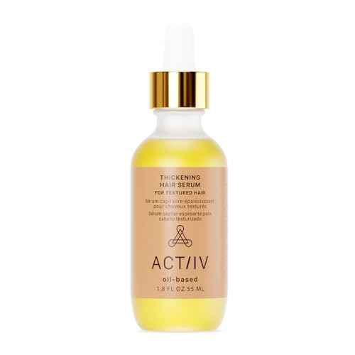 ACTIIV Thickening Hair Serum - Oil Based | Supports the Appearance of Thicker, Fuller-Looking Hair, for Textured & Curly Hair, Deeply Nourishes & Strengthens Roots, Non-Greasy, All Hair Types, 1.8 oz