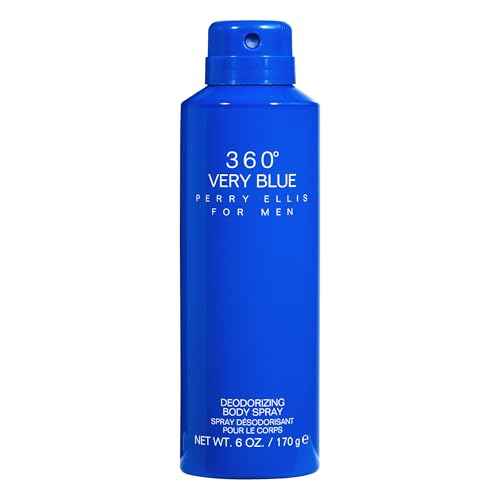 Perry Ellis 360¡Æ Very Blue Body Spray for Men - Body Spray Cologne, EDT, All Over Men's & Boys Mist with Notes of Citrus, Bergamot & Amber Fragrance - 6 oz