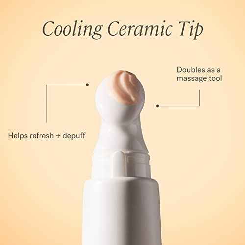 ILIA - Plant-Based Bright Start Activated Eye Cream with Massage Tool Tip | Weightless, Cooling, Help Reduce Puffiness + Fine Lines | Silicone-Free, Cruelty-Free, Vegan, Clean Beauty (0.5 oz | 15 ml)