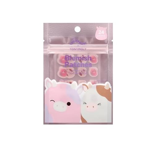 TONYMOLY x Squishmallows Patty + Ronnie Blemish Patches - Niacinamide infused Hydrocolloid pimple patches, 24 Patches