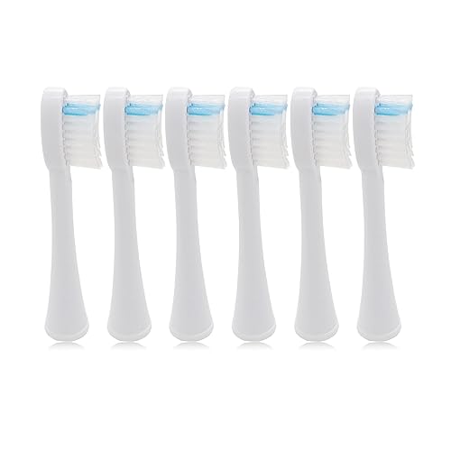 Toothbrush Heads Replacement for Waterpik SF-02W, SF-03W, SF-01W Sonic Fushion 2.0 Model, Brush Head with Cover 6 PCS, White