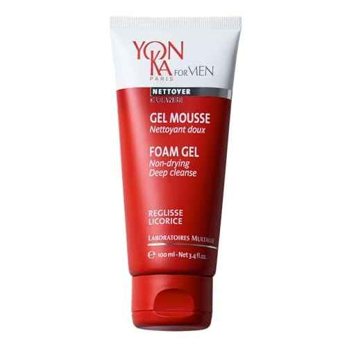 Yonka Mens Foam Gel Cleanser | Moisturizing Face Wash for Deep Clean | Remove Oil and Buildup with Liquorice for Daily Cleansing | 3.4 fl oz