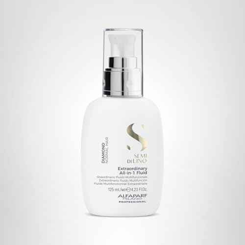 ALFAPARF MILANO Semi di Lino Diamond Extraordinary All-in-1 Leave-In Fluid with Thermal Protection - Detangles, Protects, Softens, Smooths, Controls, Seals Cuticles - Vegan Formula - 4.23 fl. oz.