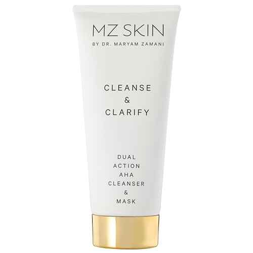 MZ SKIN Cleanse & Clarify Dual Action Cleanser & Mask 3.4 fl oz | Exfoliating AHA & Papaya Enzyme Face Wash | Smooths Texture, Refines Pores & Brightens
