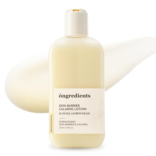 ONGREDIENTS Skin Barrier Calming Lotion | Lightweight Moisturizer for Dry, Sensitive Skin | Centella, 9-Peptide Complex, Glucose, Soothing, Calming, Hydrating | Vegan, Korean skincare (7.43 fl Oz)